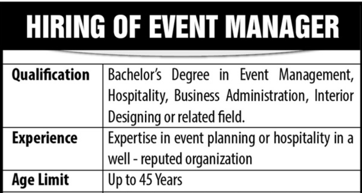 Event Manager Jobs 2025 In Pakistan Air Force PAF Islamabad